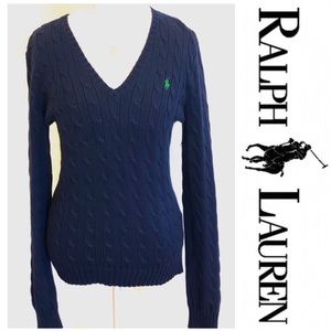 Ralph Lauren V-Neck Sweater Navy Blue